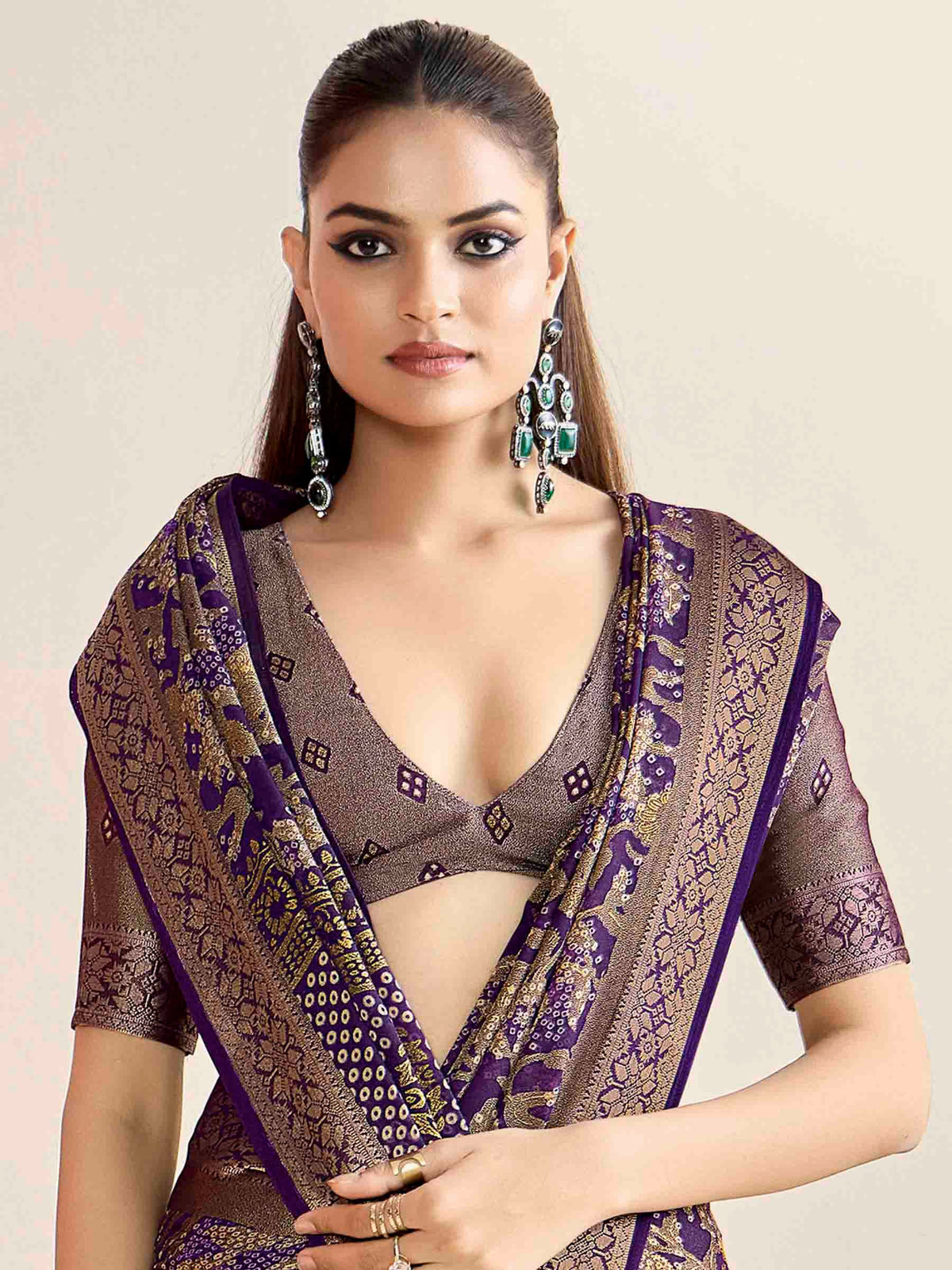 Blue Art Silk Printed Saree