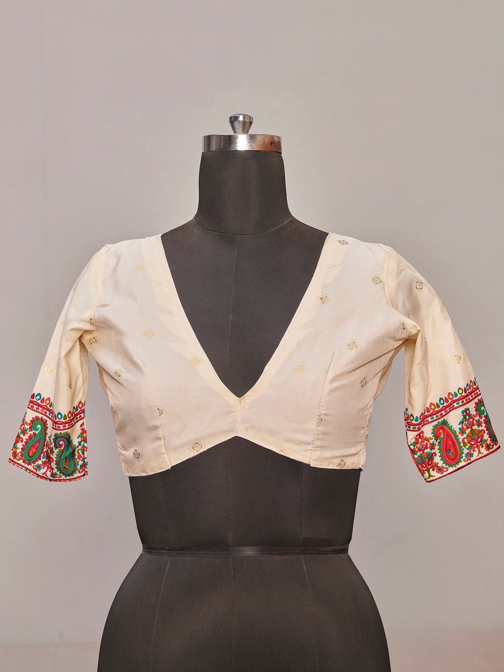 White Pashmina Printed Saree