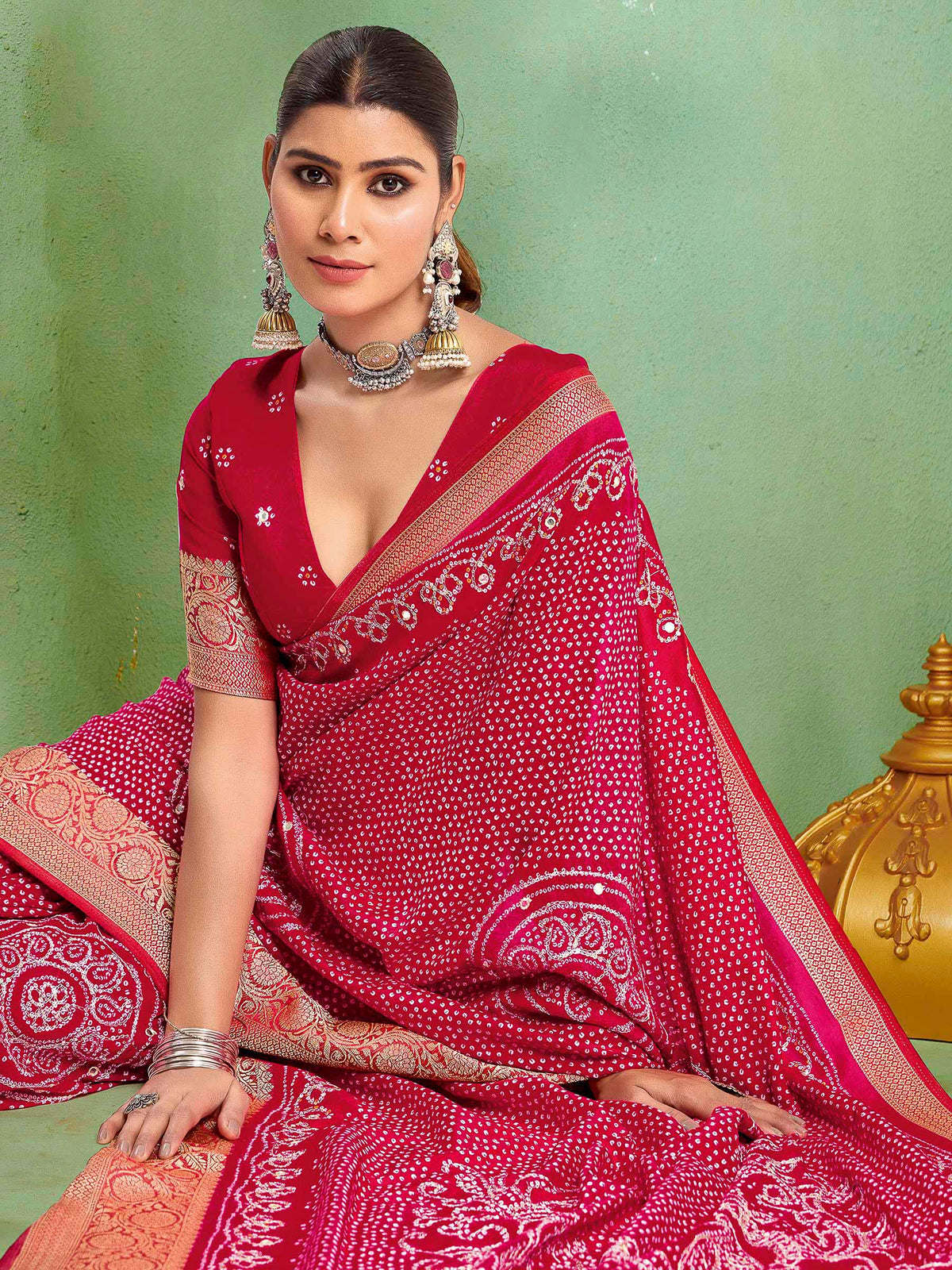 Rani Art Silk Printed Saree