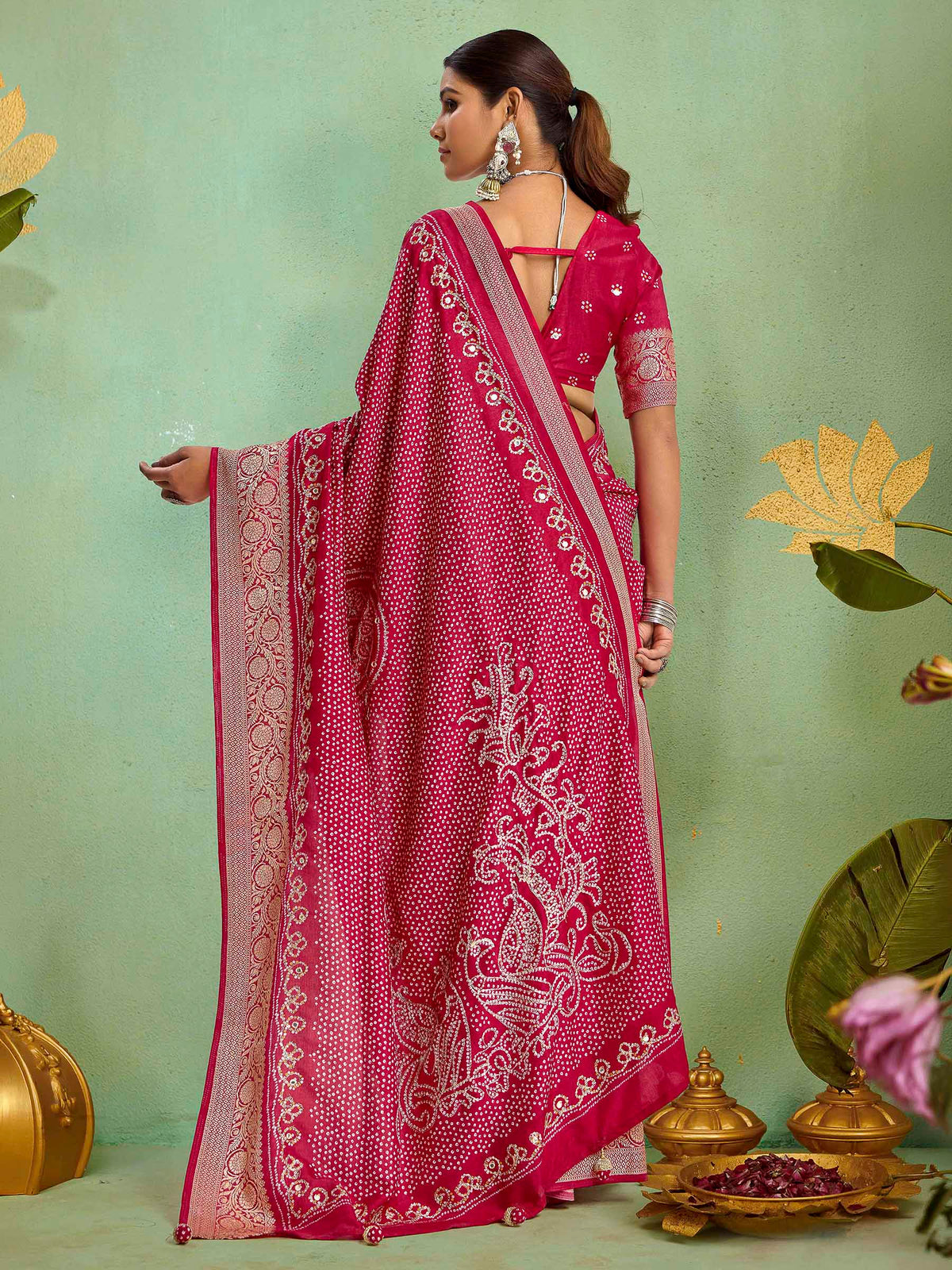 Rani Art Silk Printed Saree