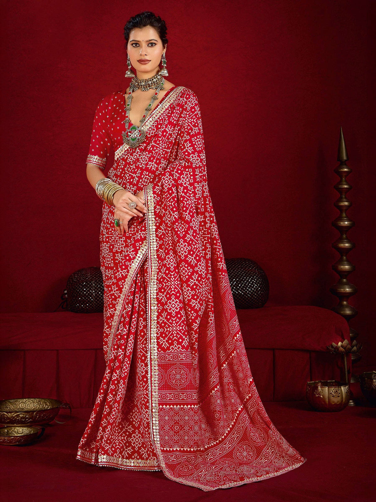 Rani Dola Silk Printed Saree