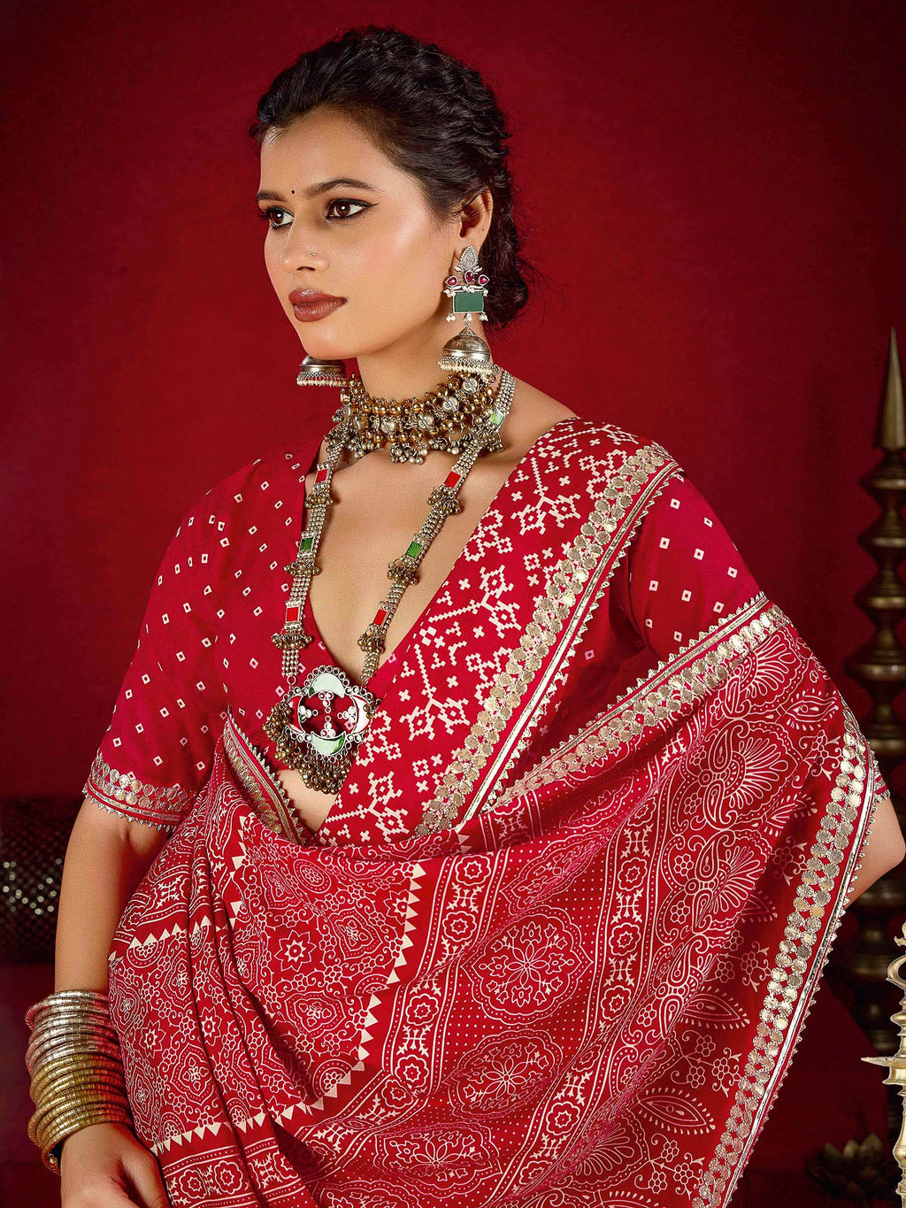 Rani Dola Silk Printed Saree