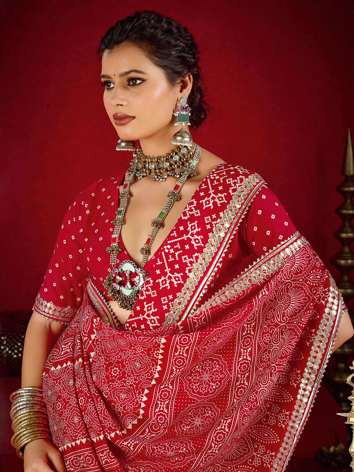 Rani Dola Silk Printed Saree