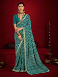 Firozee Dola Silk Printed Saree