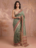 Green Art Silk Printed Sarees