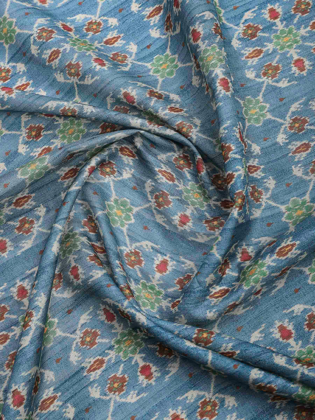 Grey Blue Art Silk Printed Sarees