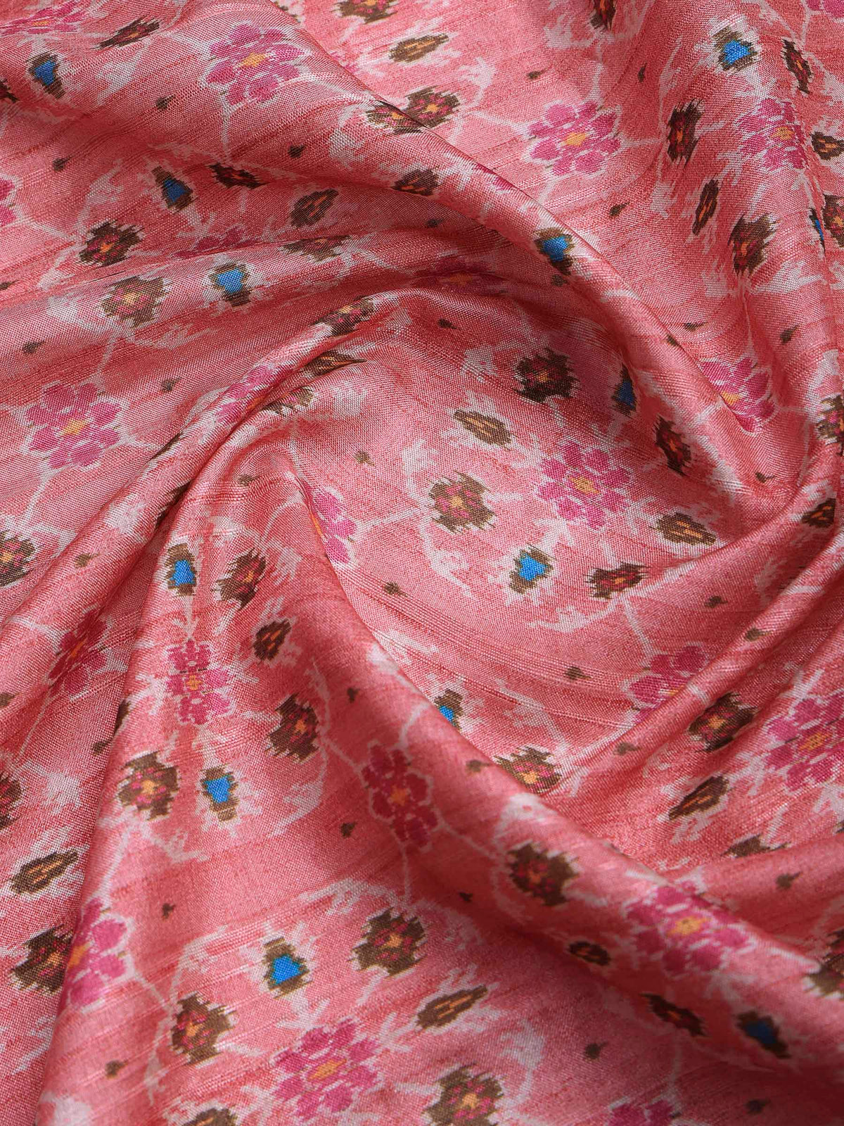 Pink Art Silk Printed Sarees