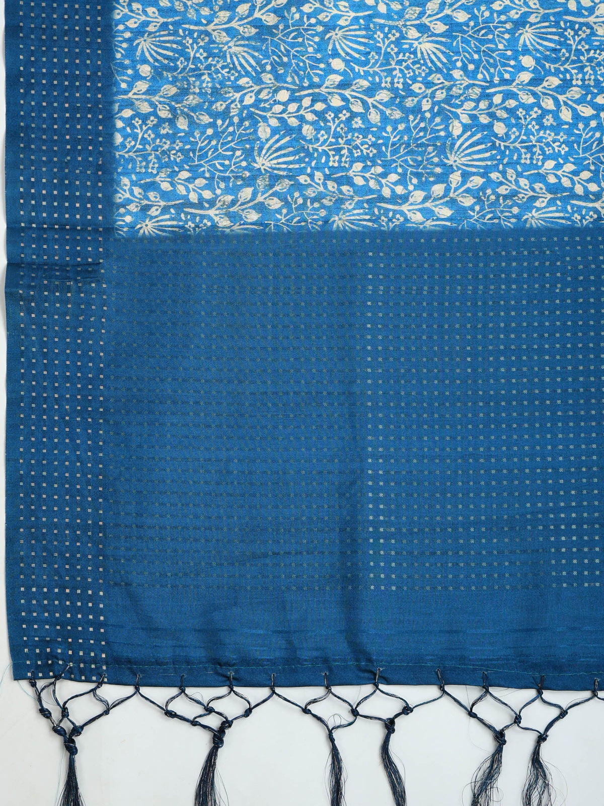 Blue Art Silk Printed Saree