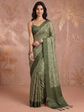 Green Art Silk Printed Saree