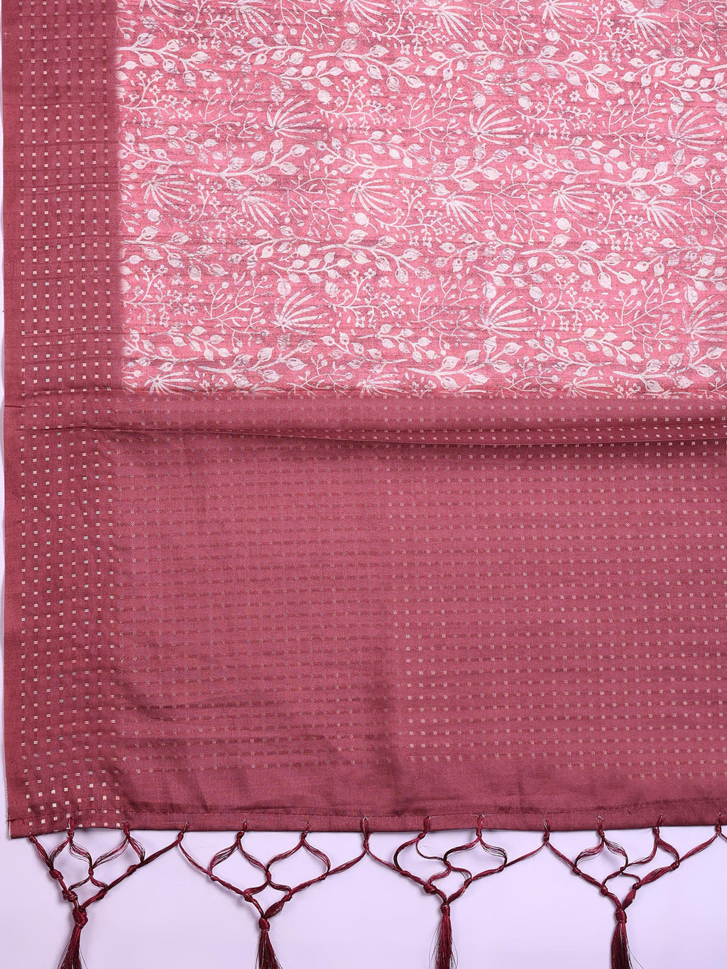 Onion Pink Art Silk Printed Saree