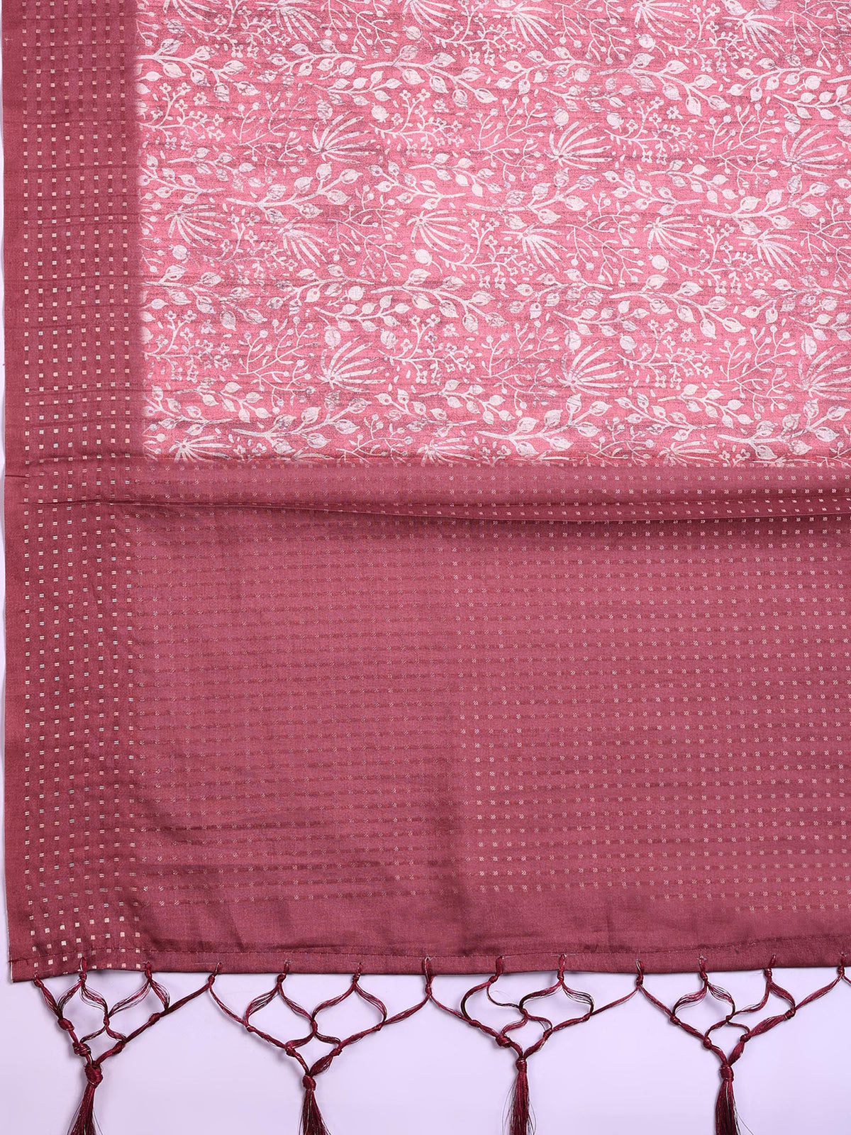 Onion Pink Art Silk Printed Saree