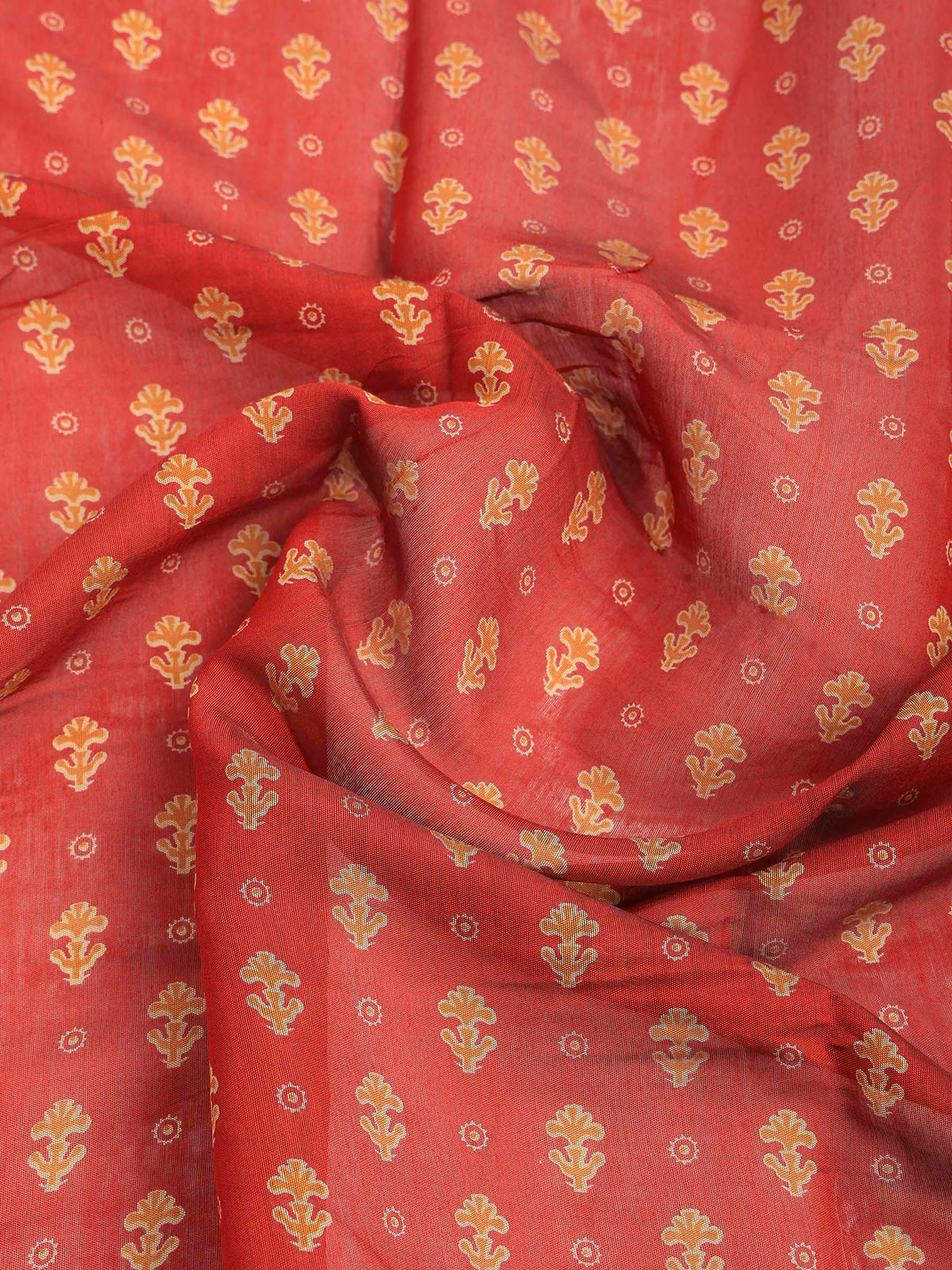 Magenta Cotton Blend Printed Saree