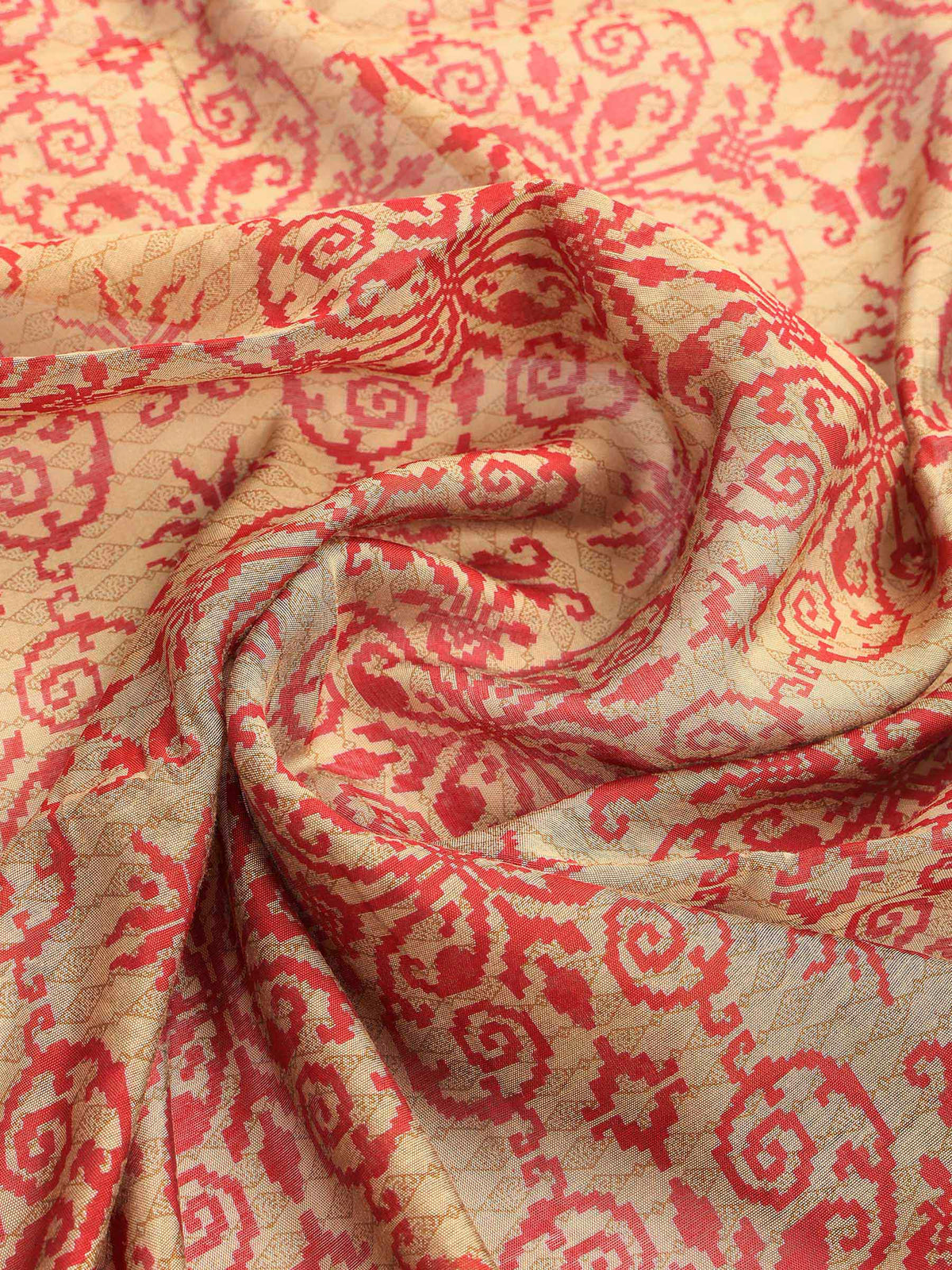 Maroon Cotton Blend Printed Saree