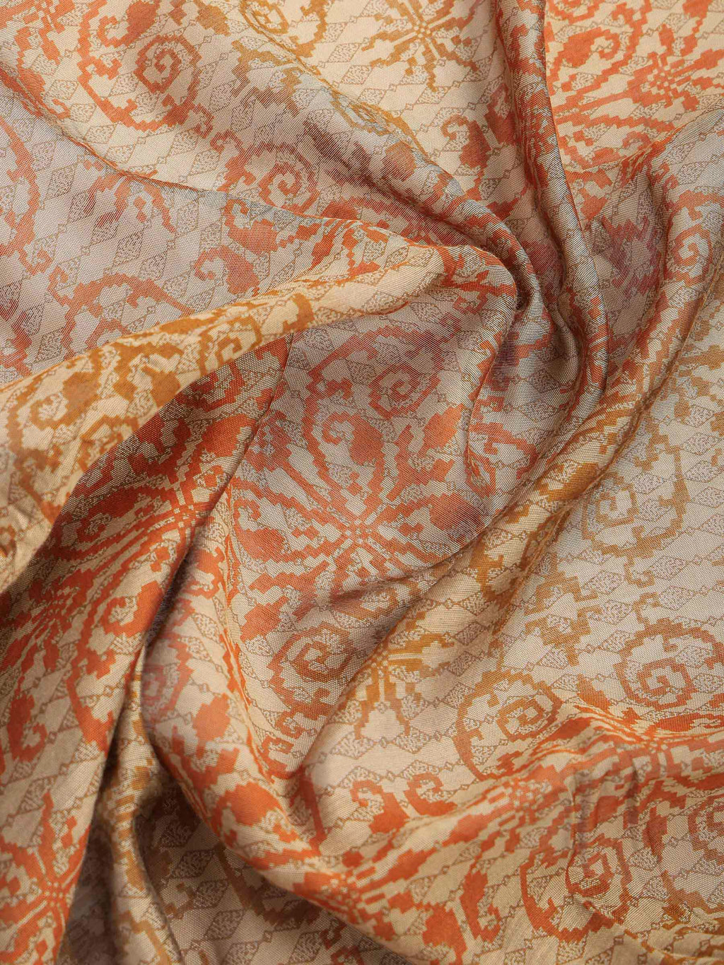 Mustard Cotton Blend Printed Saree
