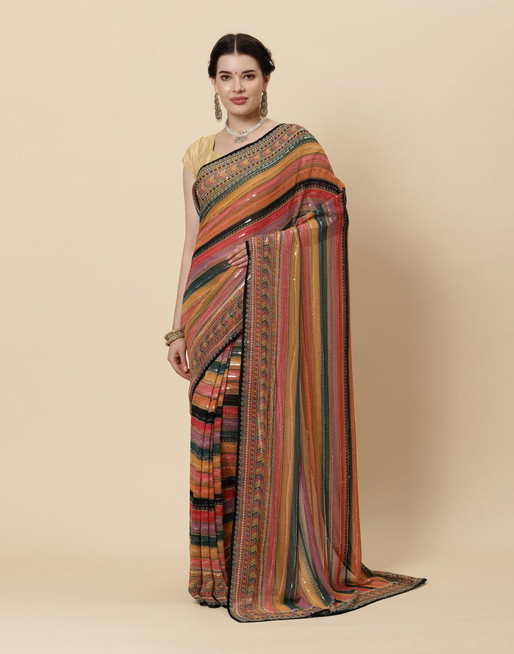 Sequence Embroidered Georgette Saree