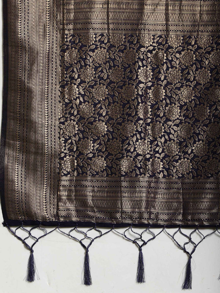 Polka Dot Woven Booti Crepe Saree