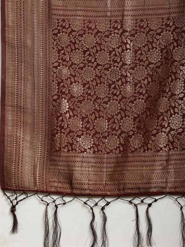 Polka Dot Woven Booti Crepe Saree