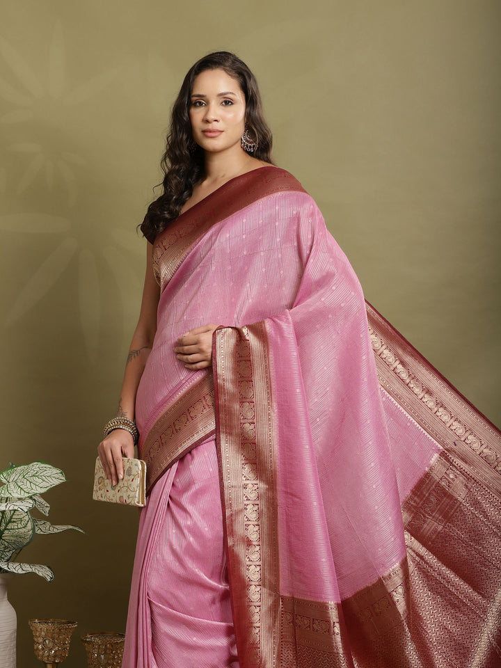 Plain Crepe Saree