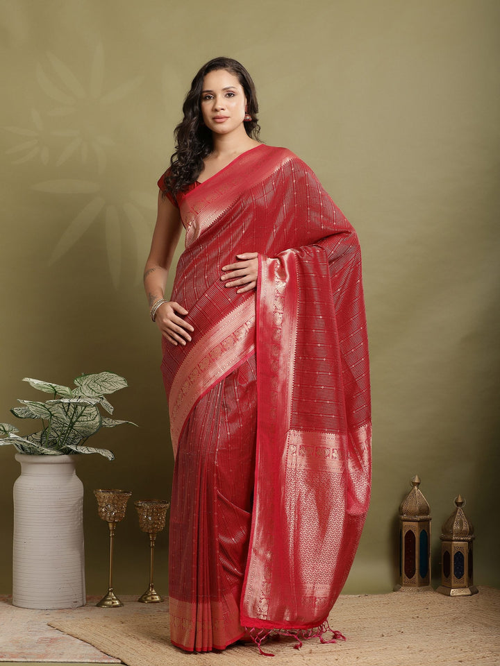 Plain Crepe Saree