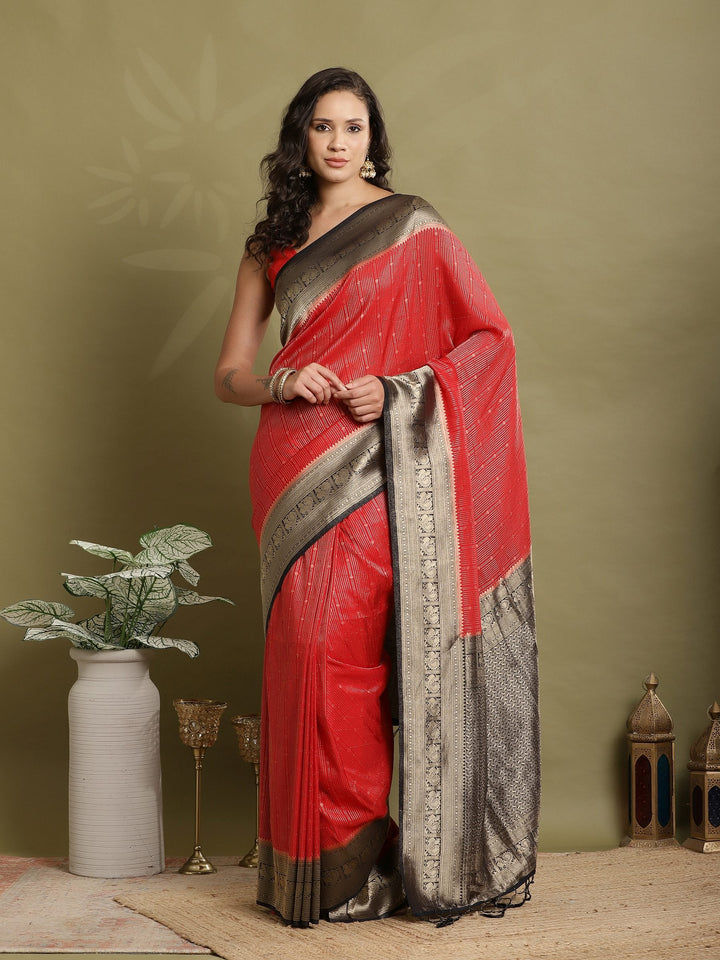 Plain Crepe Saree