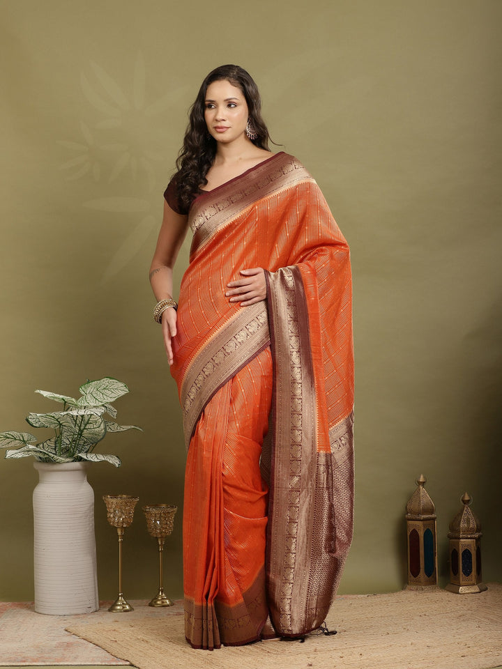 Plain Crepe Saree
