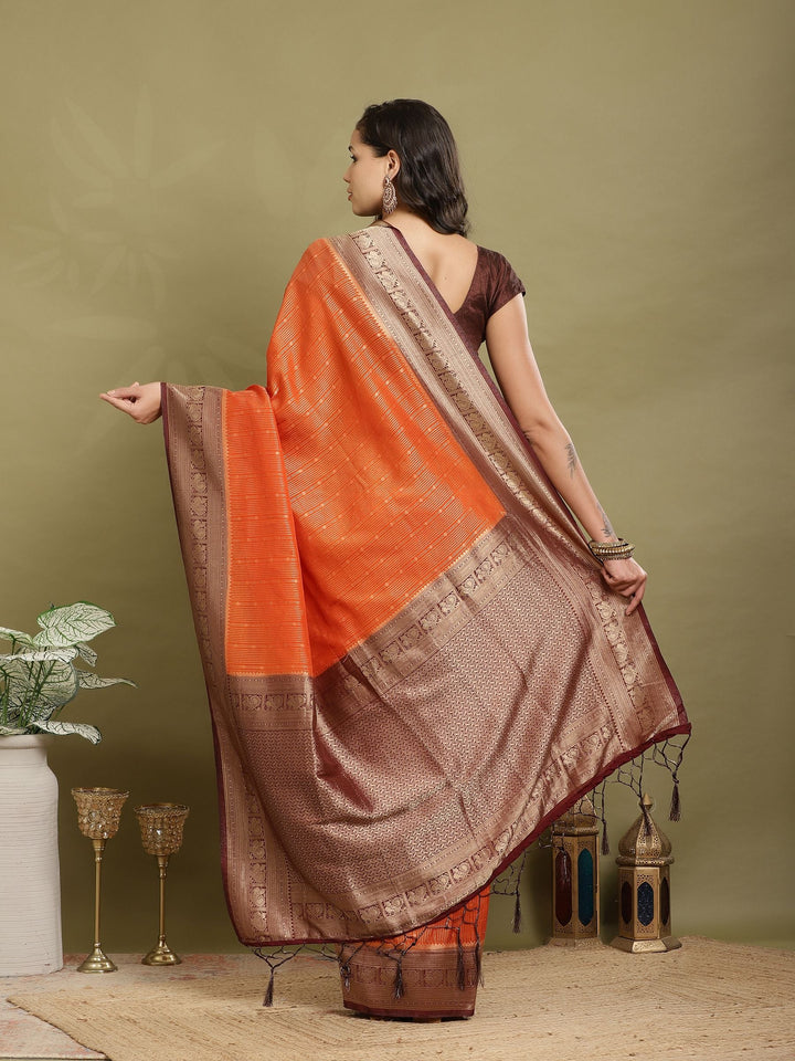 Plain Crepe Saree