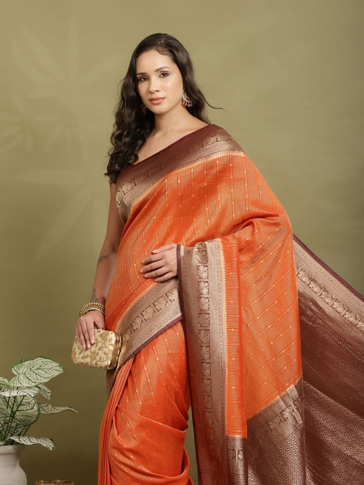 Plain Crepe Saree