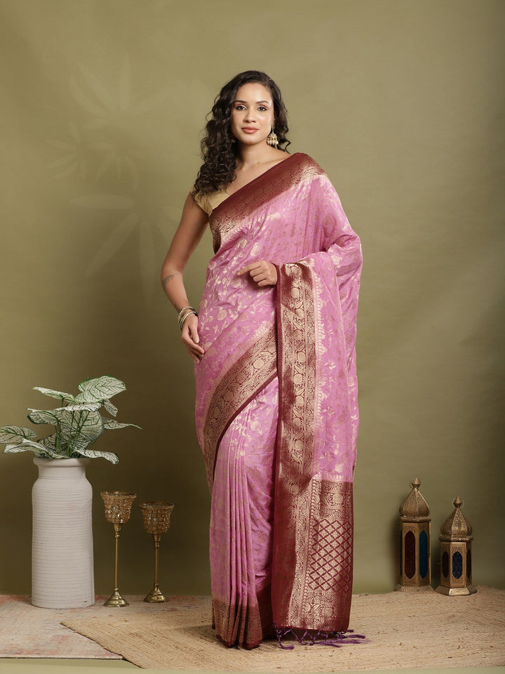 Plain Crepe Saree