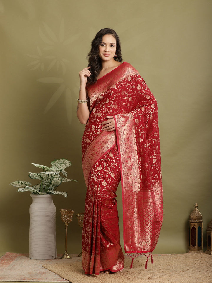 Plain Crepe Saree