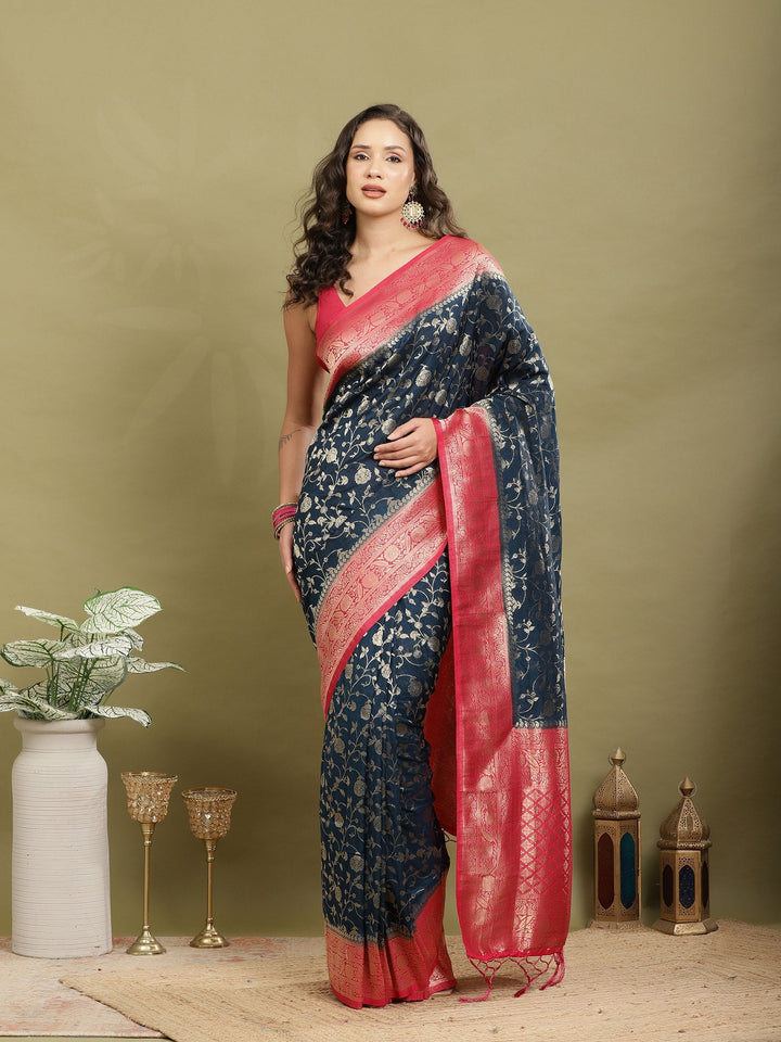 Plain Crepe Saree