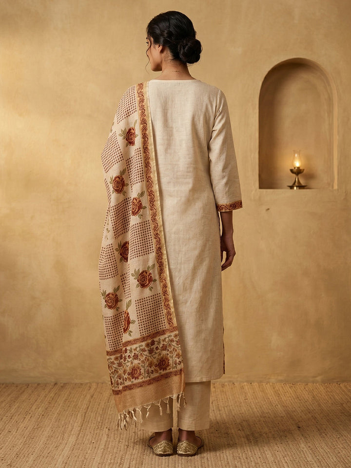 Printed Cotton Blend Kurta With Pant