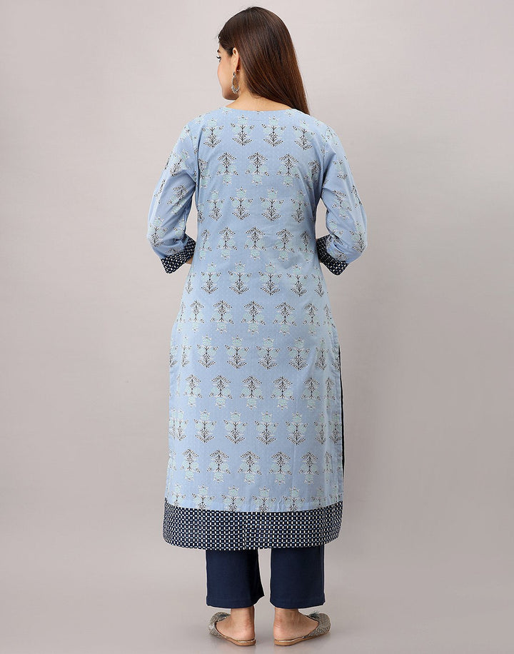 MBZ Meena Bazaar-Cotton Printed Kurti with Double Layered Silhouette