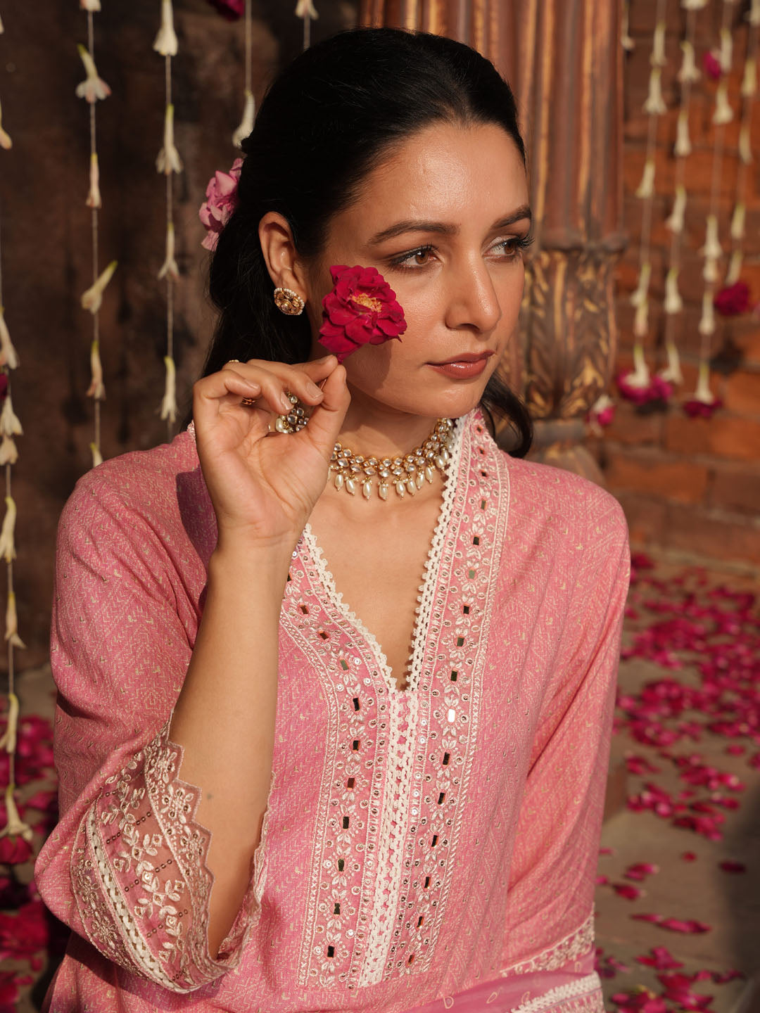 Floral Printed Kurta With Pants &amp; Dupatta