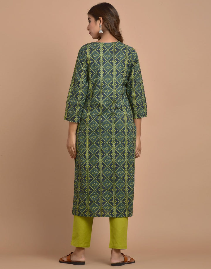 Cotton Printed Kurti Pant Set