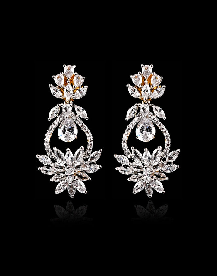 Gold Plated Earrings Embellished With Diamond Stone