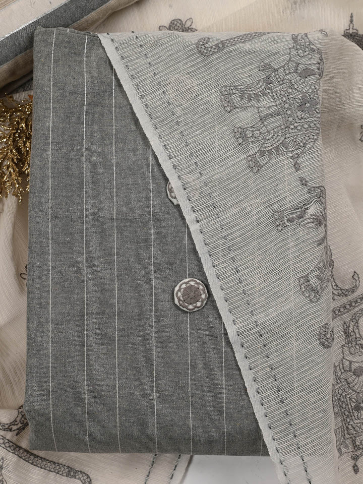 Printed Cotton Unstitched Suit Piece With Dupatta