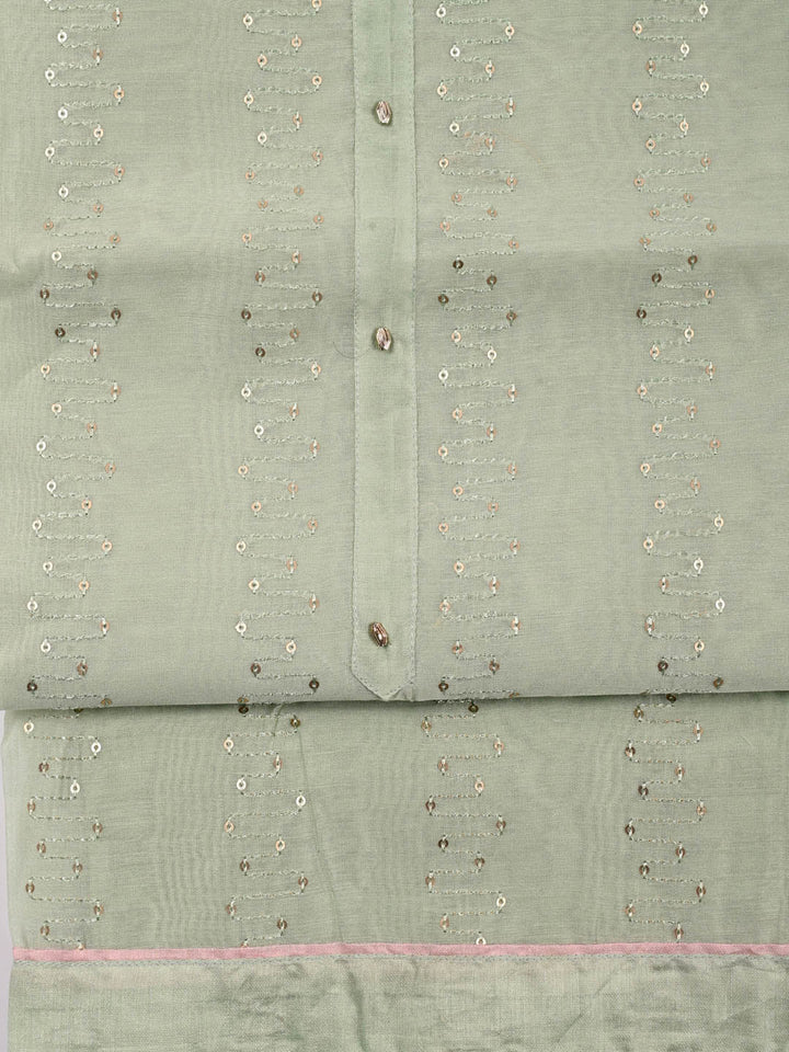 Embroidered Chanderi Unstitched Suit Piece With Dupatta
