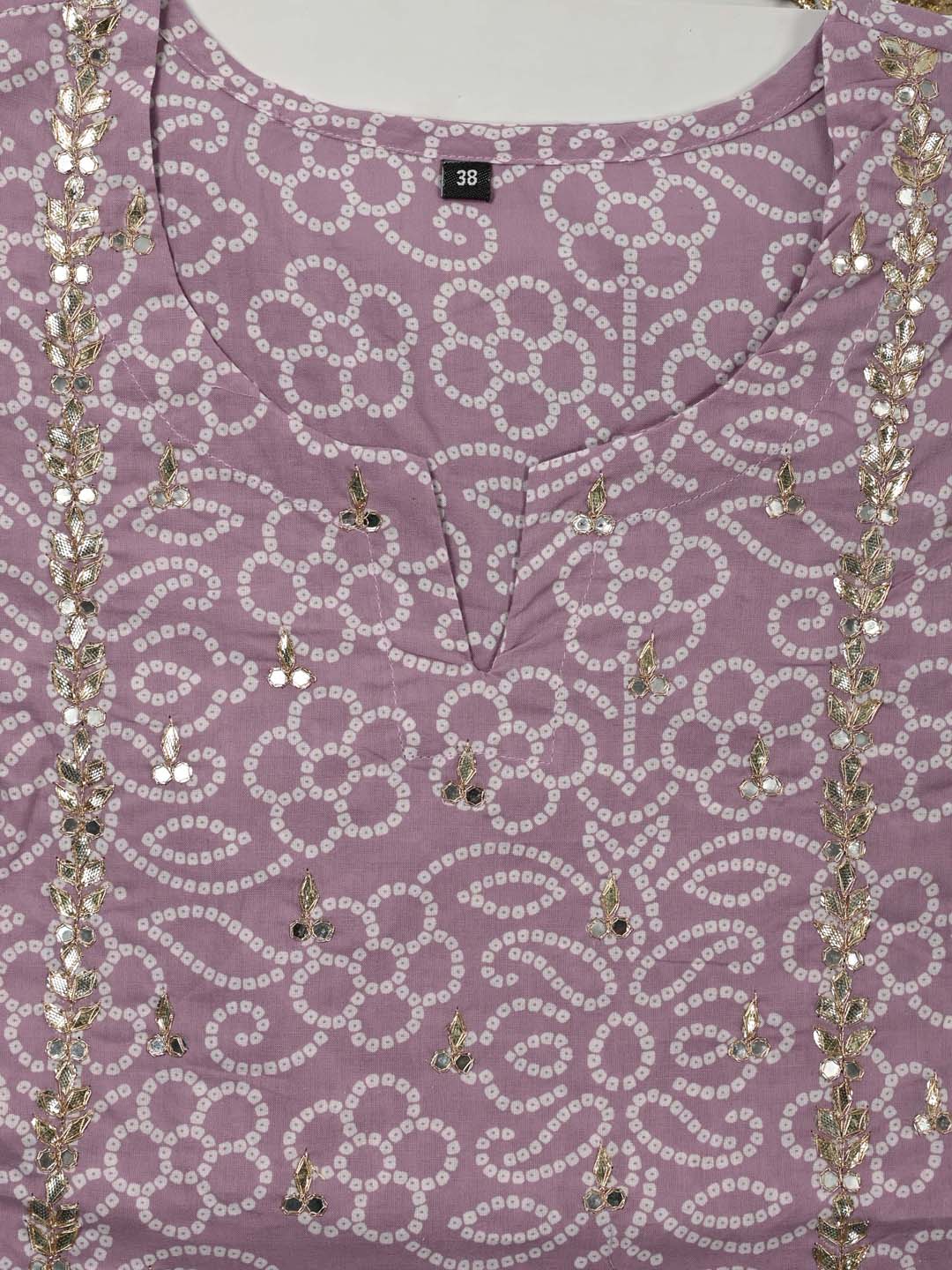 Gota Embroidered Cotton Kurta With Pants
