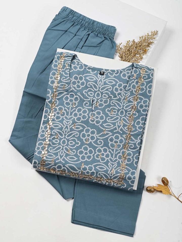 Gota Embroidered Cotton Kurta With Pants