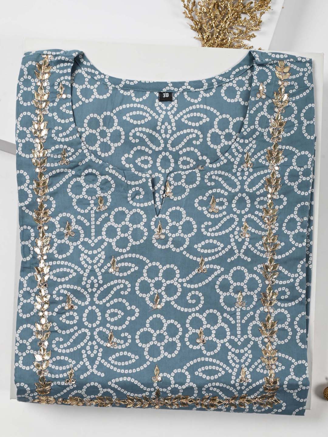 Gota Embroidered Cotton Kurta With Pants