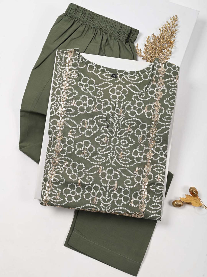 Gota Embroidered Cotton Kurta With Pants