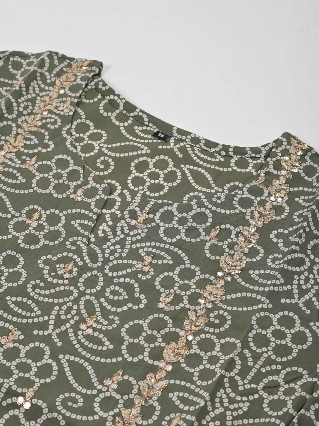 Gota Embroidered Cotton Kurta With Pants