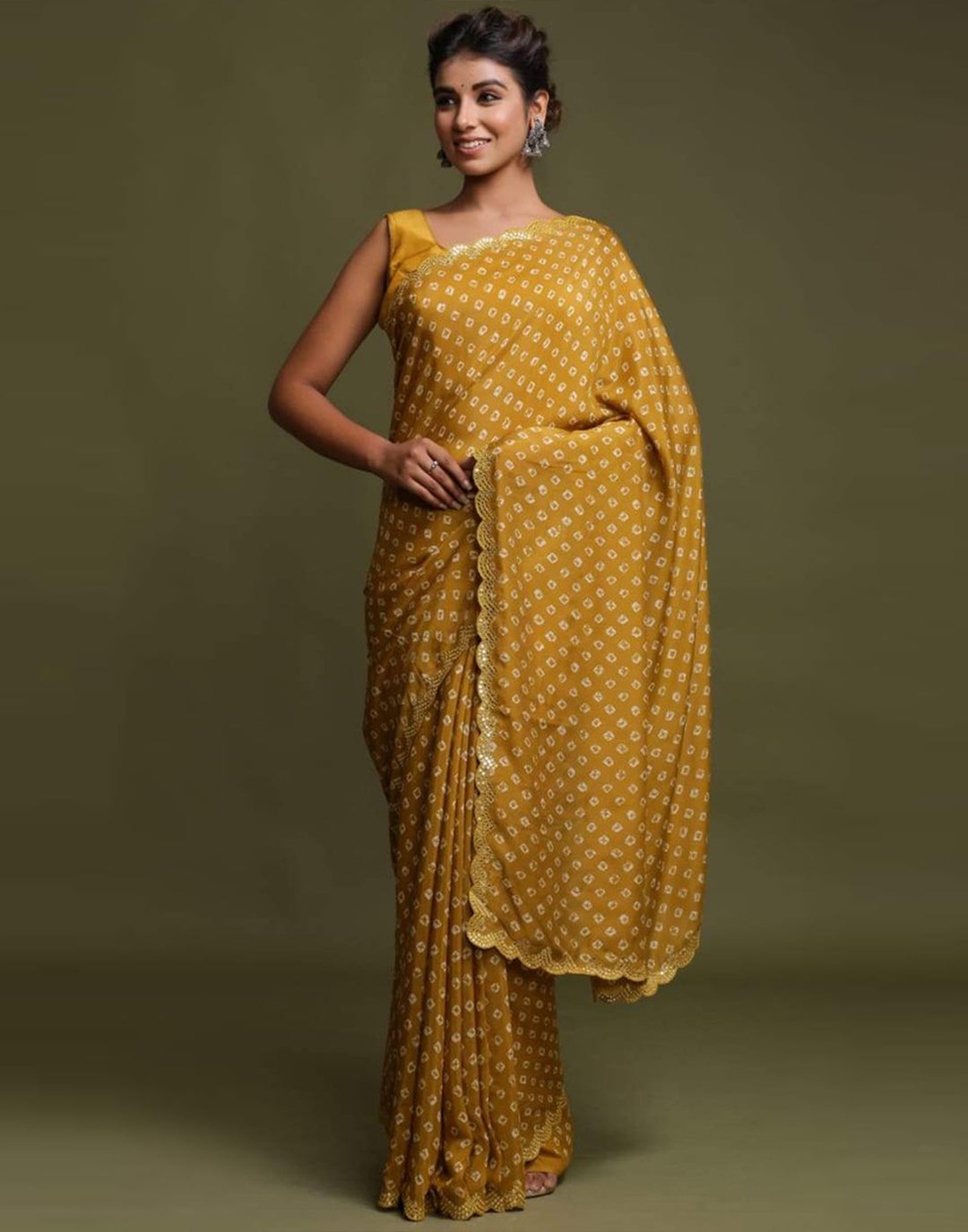 Printed Satin Saree