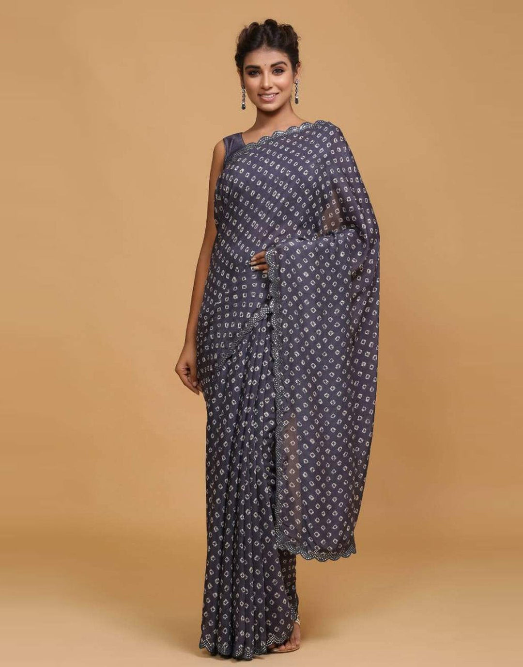 Printed Satin Saree