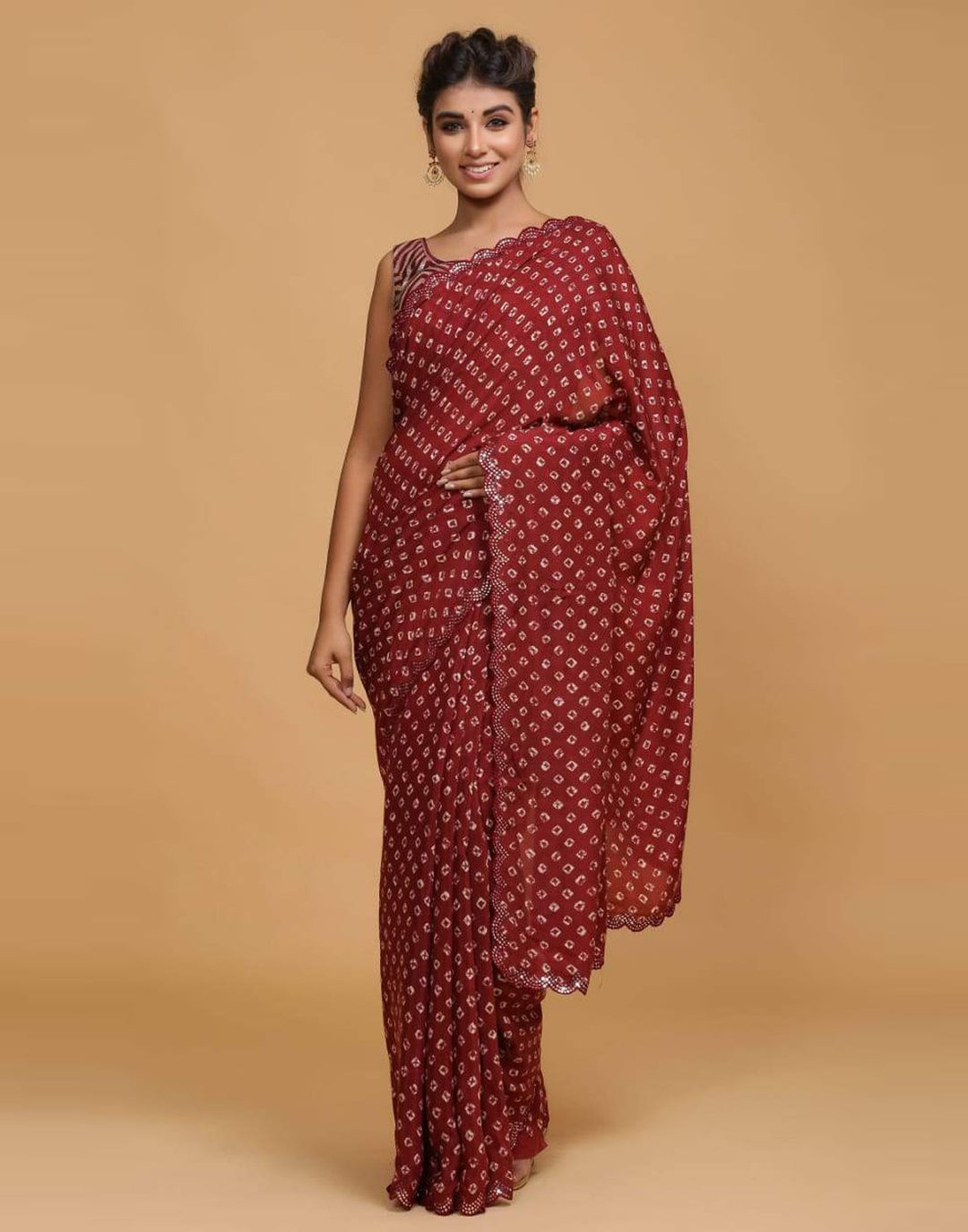 Printed Satin Saree