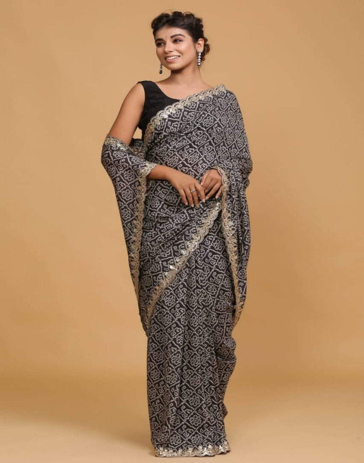 Satin Printed Saree