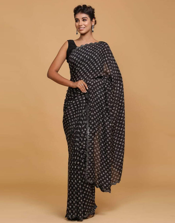 Printed Satin Saree