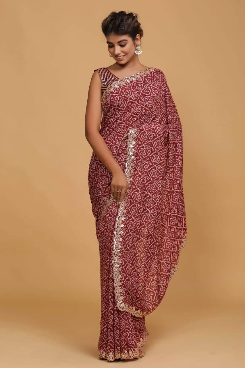 Satin Printed Saree