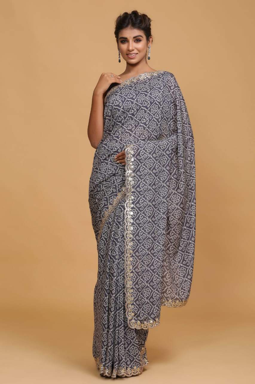 Satin Printed Saree