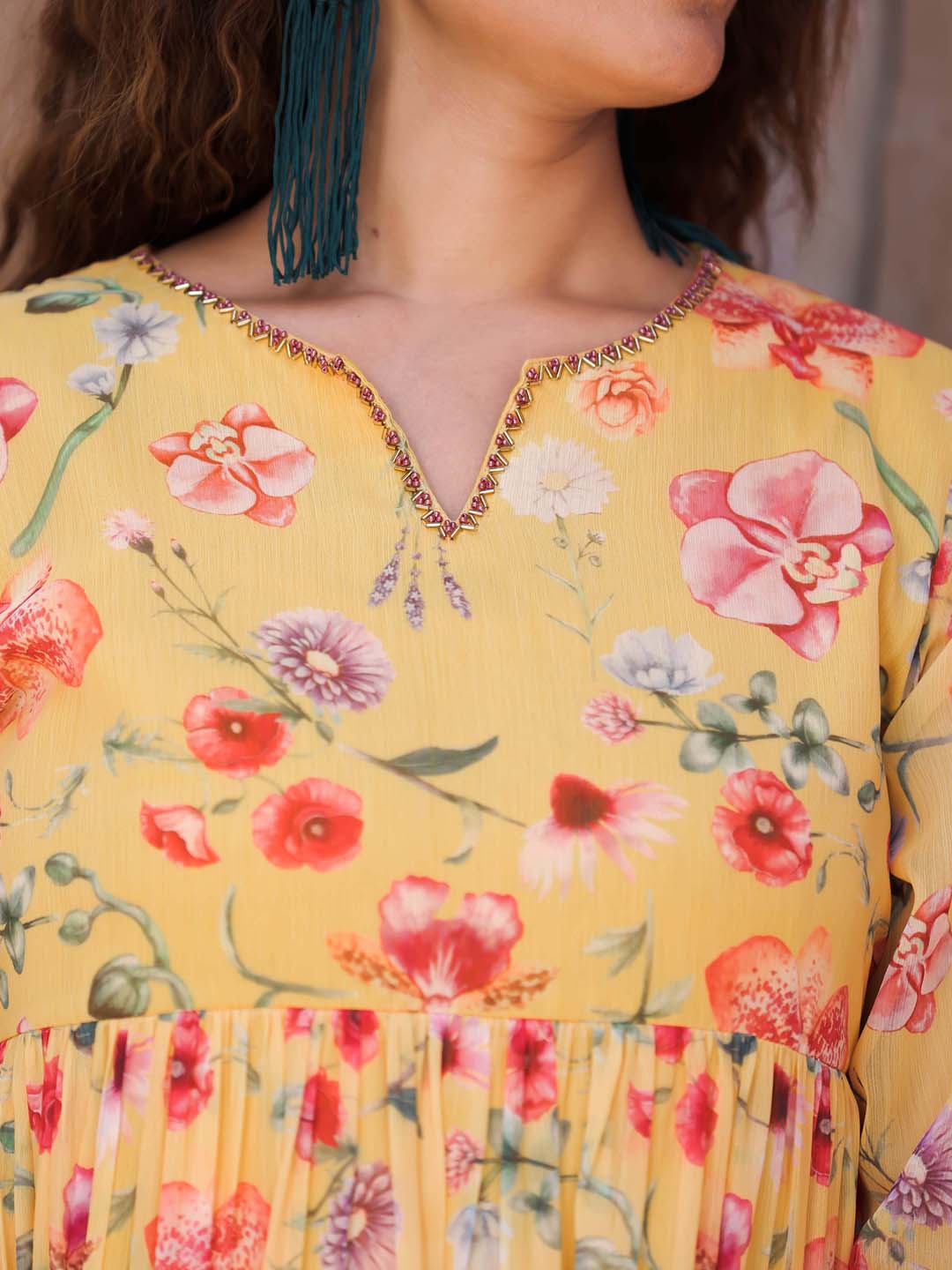 Floral Printed Georgette Dress